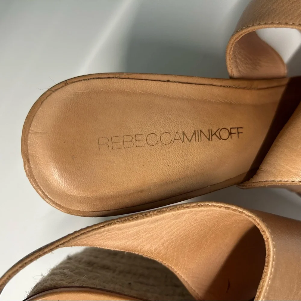 Rebecca Minkoff Women's‎ Tan Leather Espadrille Heeled Sandals in Size 10